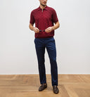Tricou STEFANO RICCI, Polo Design, Monogram Insert, Silk, Burgundy