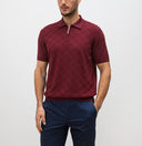 Tricou STEFANO RICCI, Polo Design, Monogram Insert, Silk, Burgundy