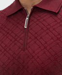 Tricou STEFANO RICCI, Polo Design, Monogram Insert, Silk, Burgundy