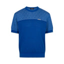 Tricou STEFANO RICCI, Knit Crewneck Sweater, Logo Insert, Silk, Ocean Blue