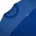 Tricou STEFANO RICCI, Knit Crewneck Sweater, Logo Insert, Silk, Ocean Blue