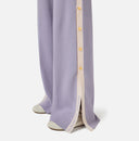 Pantaloni ELISABETTA FRANCHI, Knit fabric trousers with shiny viscose bands, Mov