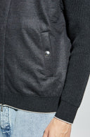Cardigan ELEVENTY, GREY Wool cardigan with stand-up collar