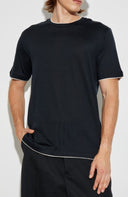 Tricou ELEVENTY, BLACK T-shirt with a round neckline