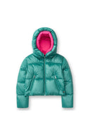 Geaca ALPHASTYLE, Kudu Cropped Down Diva Jacket, Turquoise