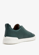 Sneakers Zegna, Low Top, Triple Stitch, Green