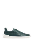 Sneakers Zegna, Low Top, Triple Stitch, Green