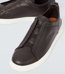 Sneakers Zegna, Low Top, Triple Stitch, Brown