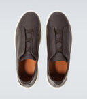 Sneakers Zegna, Low Top, Triple Stitch, Brown