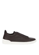 Sneakers Zegna, Low Top, Triple Stitch, Brown
