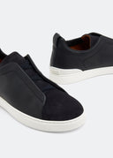 Sneakers Zegna, Low Top, Triple Stitch, Bleumarin