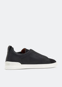 Sneakers Zegna, Low Top, Triple Stitch, Bleumarin