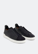 Sneakers Zegna, Low Top, Triple Stitch, Bleumarin