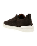 Sneakers Zegna, Low Top, Triple Stitch, Dark Brown