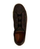 Sneakers Zegna, Low Top, Triple Stitch, Dark Brown