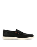 Loafers Santoni, Contrast Stitching Suede, Black