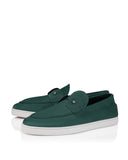 Loafers CHRISTIAN LOUBOUTIN, Boat shoes, Grained nubuck leather Agave