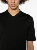 Tricou BRUNELLO CUCINELLI, Decolteu V, Model clasic, Negru