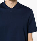 Tricou BRUNELLO CUCINELLI, Decolteu V, Model clasic, Bleumarin, M0B131344C4425