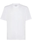 Tricou BRUNELLO CUCINELLI, Decolteu V, Model clasic, Alb