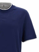 Tricou BRUNELLO CUCINELLI, Contrast Trim, Navy blue
