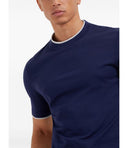 Tricou BRUNELLO CUCINELLI, Contrast Trim, Navy blue