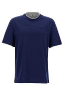 Tricou BRUNELLO CUCINELLI, Contrast Trim, Navy blue