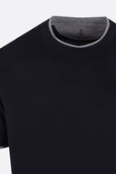 Tricou BRUNELLO CUCINELLI, Logo Print, Grey Details, Black