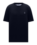 Tricou BRUNELLO CUCINELLI, Classic Design, Logo, Navy Blue