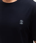 Tricou BRUNELLO CUCINELLI, Classic Design, Logo, Navy Blue