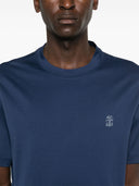 Tricou BRUNELLO CUCINELLI, Logo Print, Navy Blue