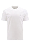 Tricou BRUNELLO CUCINELLI, Classic Design, Grey Logo, White