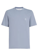 Tricou BRUNELLO CUCINELLI, Classic Design, White Logo, Blue