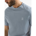 Tricou BRUNELLO CUCINELLI, Classic Design, White Logo, Blue