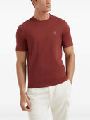 Tricou BRUNELLO CUCINELLI, White Logo Print, Deep Red