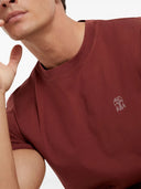 Tricou BRUNELLO CUCINELLI, White Logo Print, Deep Red