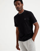 Tricou BRUNELLO CUCINELLI, Classic Design, Grey Logo, Black
