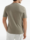 Tricou BRUNELLO CUCINELLI, Logo Embroidered, Simple, Kaki