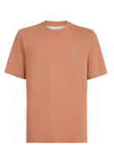 Tricou BRUNELLO CUCINELLI, Logo Embroidered, Simple, Peach