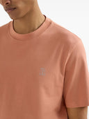 Tricou BRUNELLO CUCINELLI, Logo Embroidered, Simple, Peach
