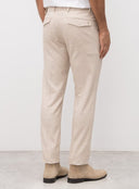 Pantaloni STEFANO RICCI, Beige wool and silk pants