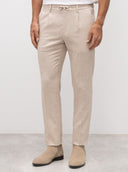 Pantaloni STEFANO RICCI, Beige wool and silk pants