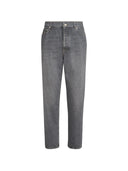 Jeans BRUNELLO CUCINELLI,denim iconic fit five-pocket trousers, Gri