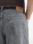 Jeans BRUNELLO CUCINELLI,denim iconic fit five-pocket trousers, Gri