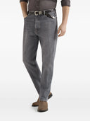 Jeans BRUNELLO CUCINELLI,denim iconic fit five-pocket trousers, Gri