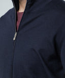 Pulover BRUNELLO CUCINELLI,Blue wool and cashmere cardigan