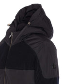 Geaca Moose Knuckles, Black Glenvale Knit Hybrid Jacket