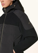 Geaca Moose Knuckles, Black Glenvale Knit Hybrid Jacket