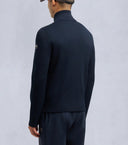 Jacheta Moose Knuckles, Blue Cardigan with Knitted Inserts and Logo Patch
