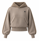 HANORAC Moose Knuckles, Mixed Media Bunny Hoodie, Bej